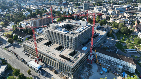 Luftansicht Baustelle Kantonsspital Aarau