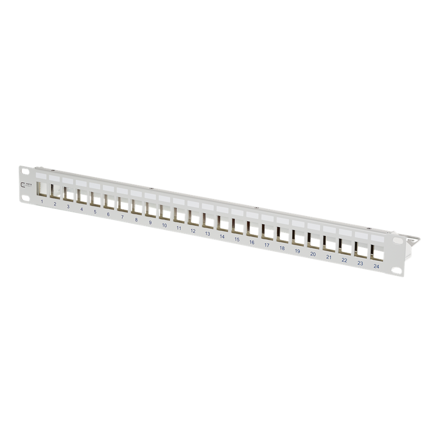 Copper-T Patchpanel 1HE 24x RJ45 STP leer GY Stahl