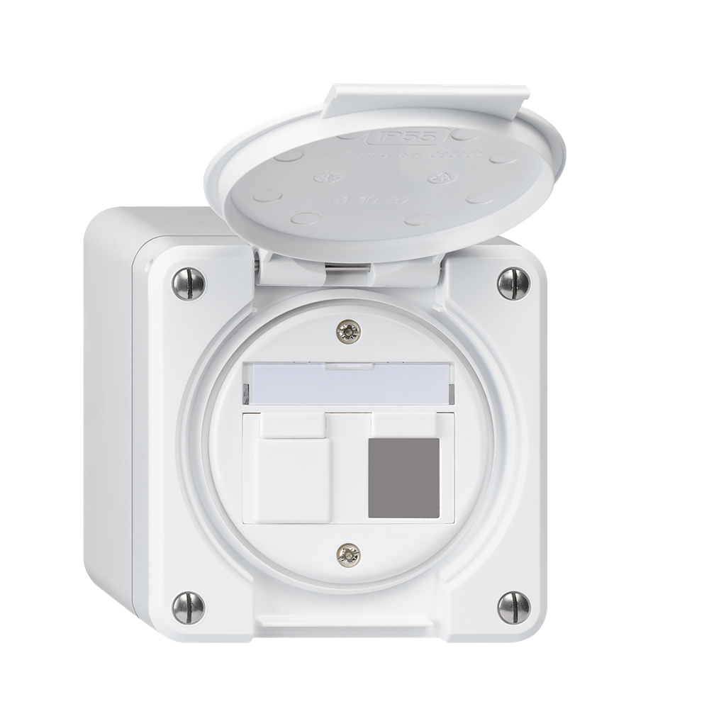 LAN NAP-Dose 2xKS robusto IP55 (86x86) WH