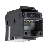 Copper-T Jack RJ45 Cat.6A UTP Keystone 180° BK