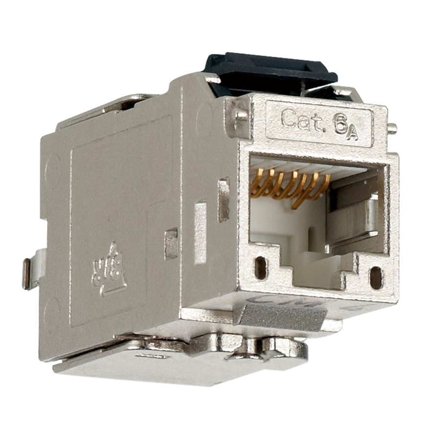 Copper-T Jack RJ45 Cat.6A STP Keystone 180°