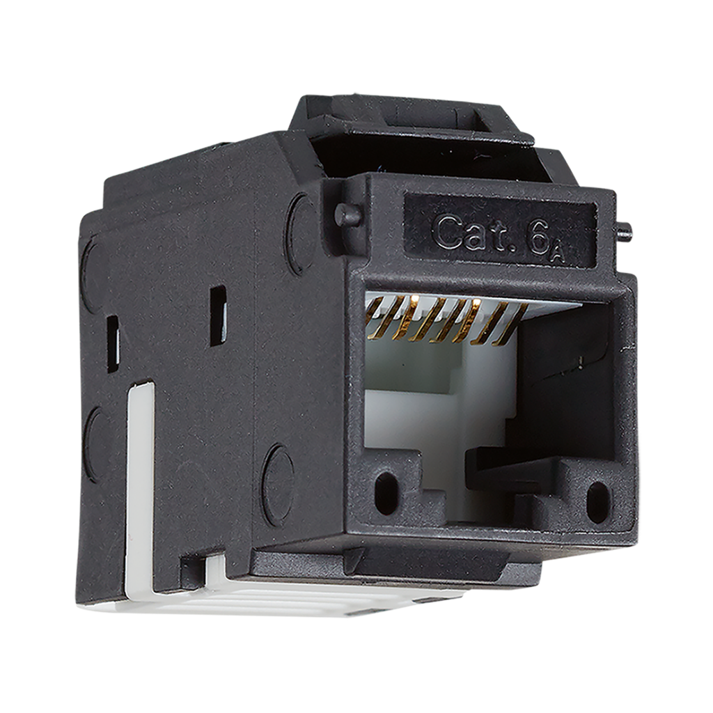 Copper-T Jack RJ45 Cat.6A UTP Keystone 180° BK