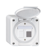 LAN NAP-Dose 2xKS robusto IP55 (86x86) WH