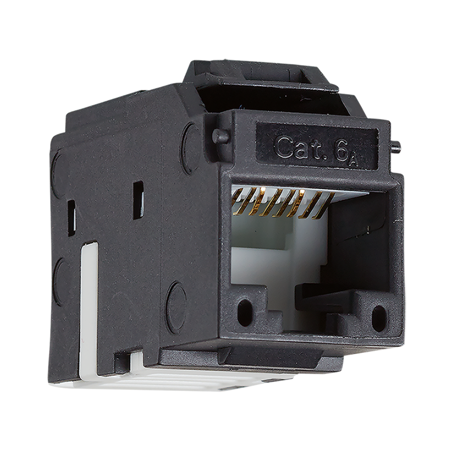 Copper-T Jack RJ45 Cat.6A UTP Keystone 180° BK