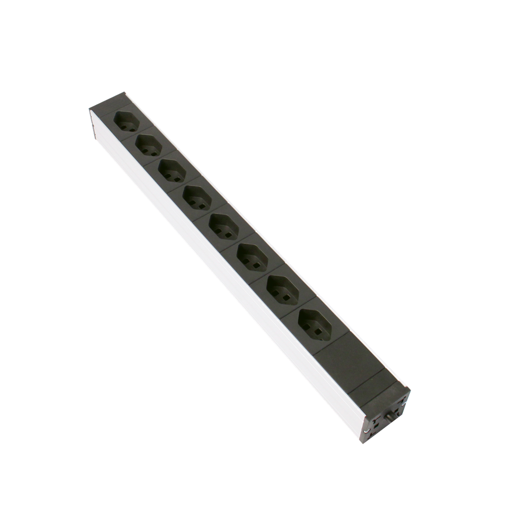 Steckdosenleiste 19'' 1HE, 8xT23 BK